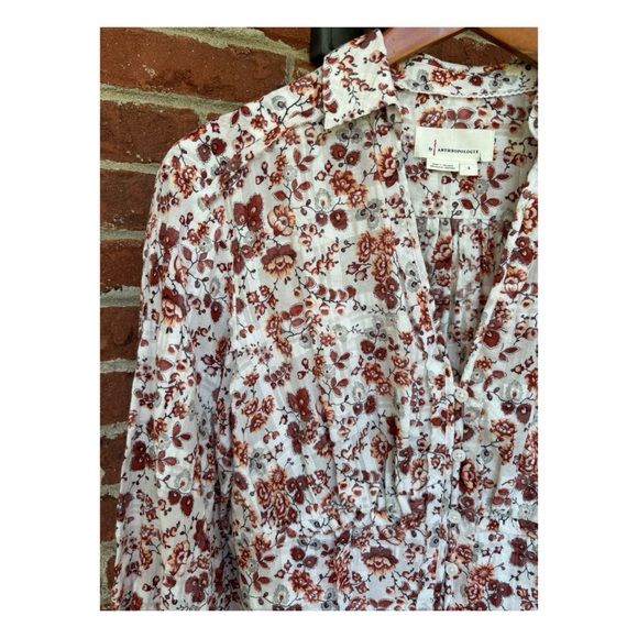 NWOT Anthropologie Smocked Buttondown Blouse  Size Small - Picture 6 of 16